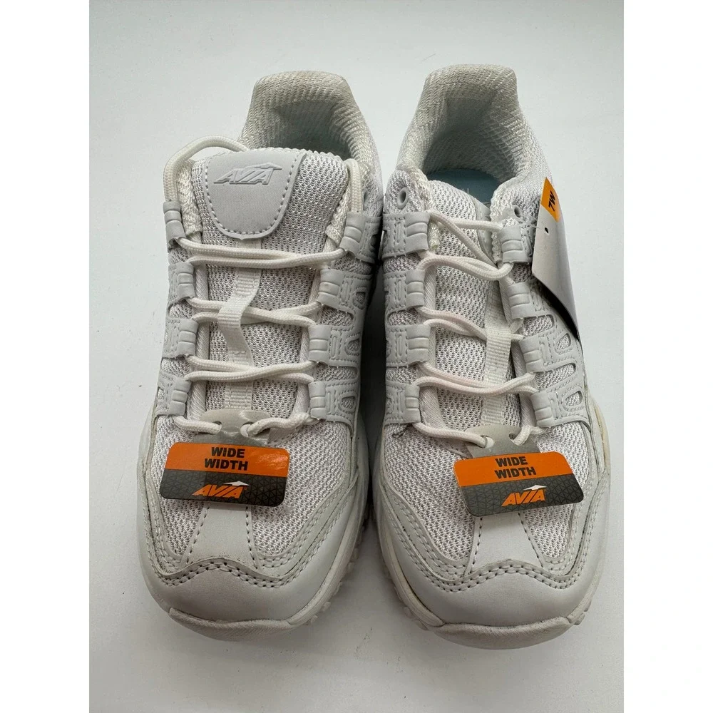 Avia Elevate Women's US 7 Wide White Memory Foam Walking Athletic Shoes NWT